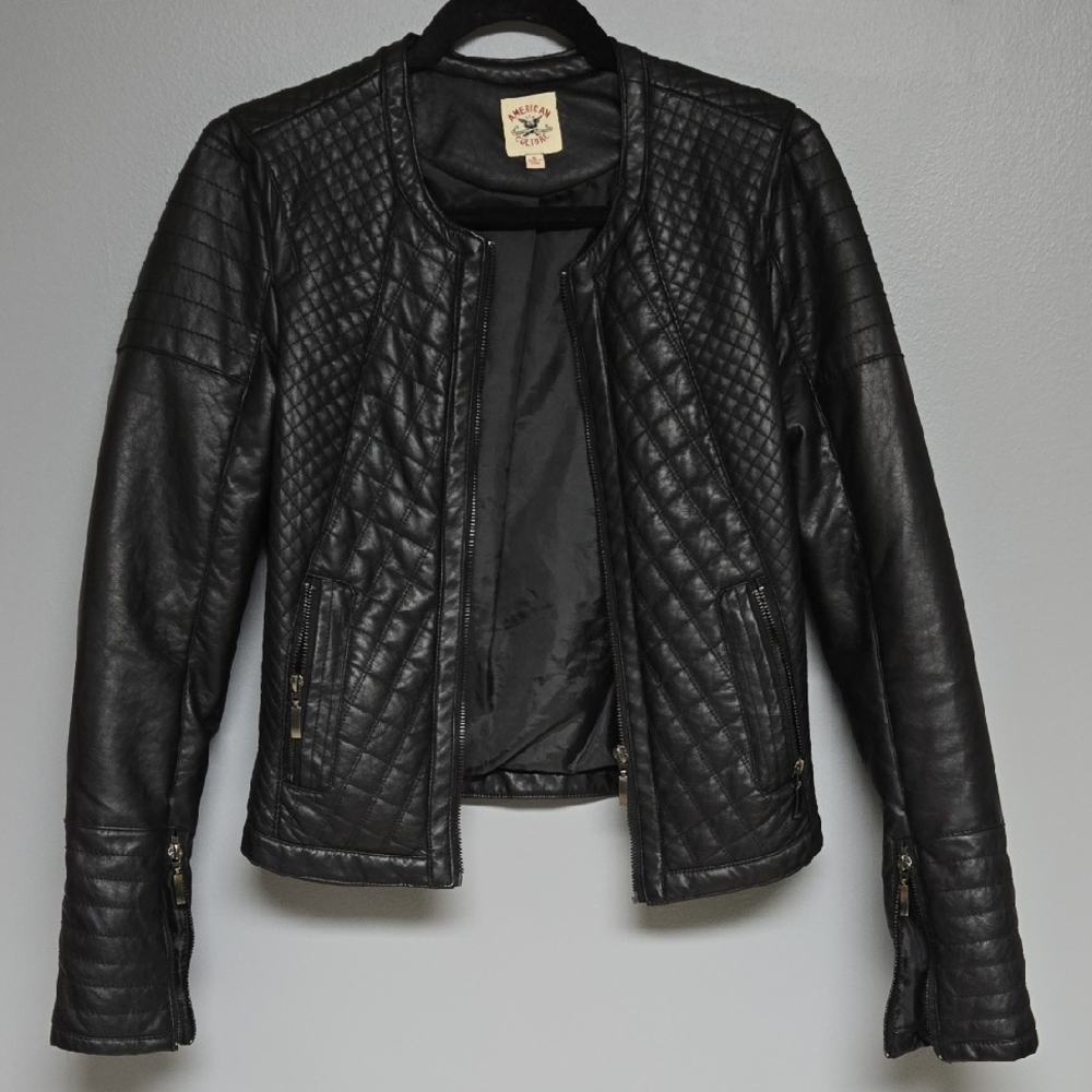 Black Quilted Leather Jacket